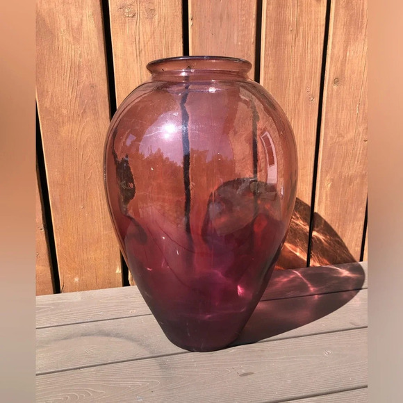 XL Amethyst Glass Floor Vase - Picture 2 of 5